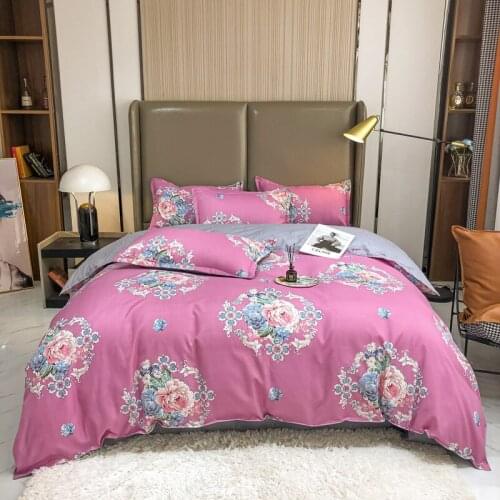 Nordic Bedding Set Cartoon Twill Brushed Bedclothes Geometry Bed Sheet Single Double King 200x230 Autumn Duvet Cover