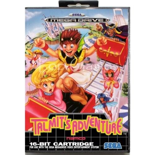 Talmits Adventure with Box for 16 bit Sega MD Game Card for Mega Drive for Genesis Video Console