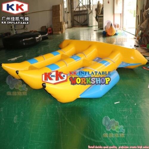 Professional Useful Towable Fly Fish Marine Sport, Towed Banana Buoy, 3 Tubes Towable Inflatable Fly Fish