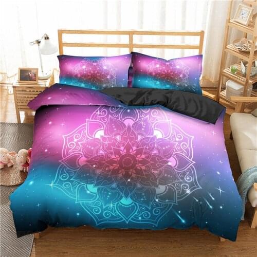 Psychedelic 3D Floral Pattern Printed Duvet Cover Pillowcase Bedding Set Soft Bedclothes 2/3 Pcs Single King Home Textiles