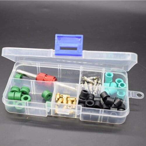 Rubber O-Ring Washers Gasket Seal Valve Core Remover Removal Tool Key A/C Recharge Hose Liquid Feeding Tube Adapter Grommet