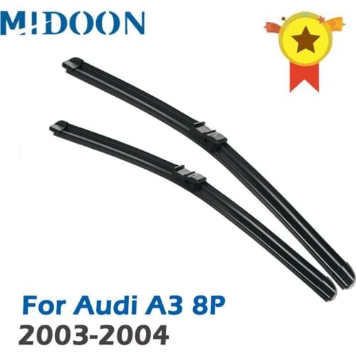 MIDOON Wiper RHD & LHD Front Wiper Blades For Audi A3 8P 2003 2004 Windshield Windscreen Front Window 24"+19"
