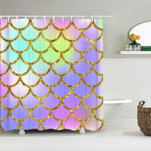 Nordic style art painted fantasy geometric pattern simple shower curtain bathroom layout home decoration