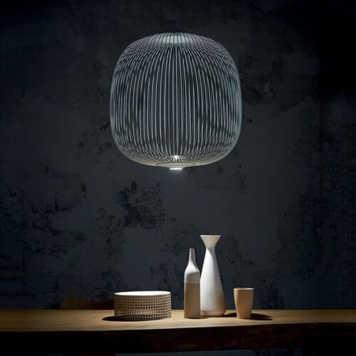 Modern creative bird cage pendant lamp living room pendant light restaurant lamp decoration Hardware Suspension Lamp LED chip