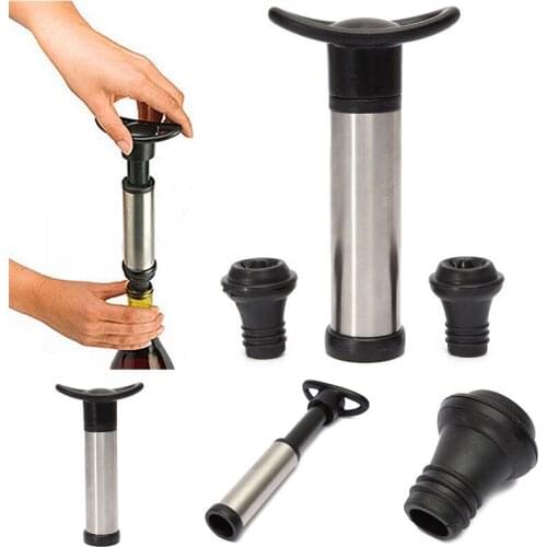 Wine Bottle Preserver Pump Reusable Wine Bottle Vacuum Saver Sealer Preserver Pump With 2 Stopper Tools