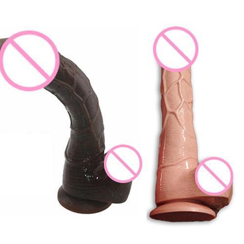8 Inches Waterproof Beige Black Dildos Vibe Adult Product Sex Toys for Female Dildo has a suction cup for hands-free fun
