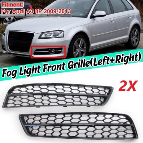2X Car Honeycomb Mesh Bumper Fog Light Lamp Cover Honeycomb Grill Grille Cover For Audi A3 8P 2009-2013 8P0807682D 8P0807681D