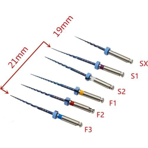 6Pcs/Set Dental Heat Activated Root Canal File Heat Activated Degumming System Dental Treatment Tool