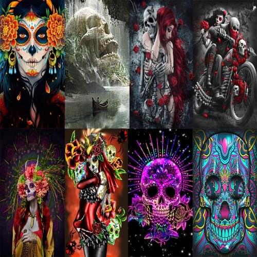Skeleton skull Clown Diamonds embroidery painting 5d Diy Full of round diamond home Decoration 30x40 size