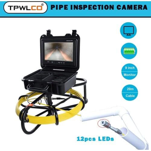 IP68 Waterproof Pumbing Inspection 9inch Large Screen 23mm Camera Sewer Pipe Endoscope Detection with DVR, 20M Fiberglass Cable