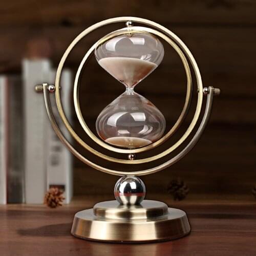 European Exquisite Copper Plating Process Zinc Alloy Rocking Hourglass Timer