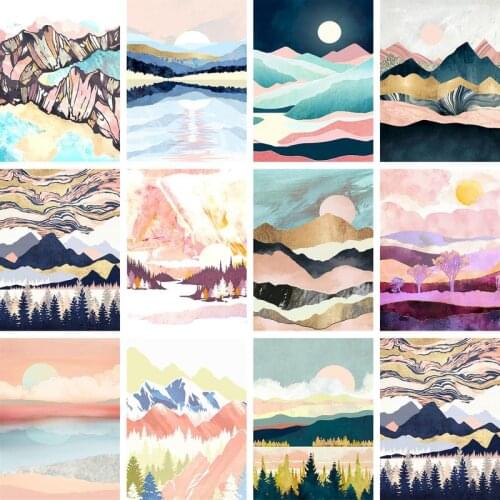 Gatyztory Frame DIY Painting By Numbers Landscape Canvas Drawing Handpainted Kits Acrylic Paints Artwork Wall Decor 60×75cm Uniq