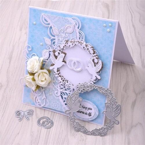 YaMinSanNiO Lace Bow Frame Bird Metal Cutting Dies Craft Die Cut Scrapbooking Card Making Album Embossing Stencil Decoration New