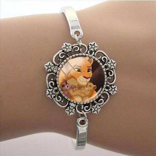 Disney Lion King Lace Bracelet Simba Adventure Picture Cabochon Bracelet Dome Bracelet Minnie Photo Glass Bracelet Send Friend