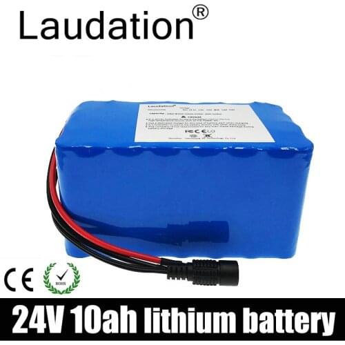 Laudation 24V 10ah Electric Bicycle Lithium Ion Battery 7S 4P 29.4V 10000 MAh 15 A B M S 250W 350W 18650 Pack Wheelchair Motor