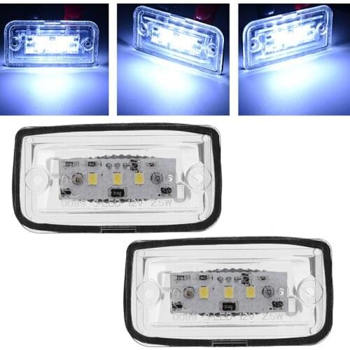 Mayitr 2pcs 2.5W 3LED White License Plate Light Lamp For Mercedes Benz CLK280 500 W209 C209 02-09