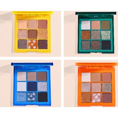 MEIS Pearlescent Matte 9 Color Eye Shadow Waterproof Long-lasting Natural Shimmer Glitter Eyeshadow Palette Eye Makeup TSLM2