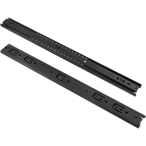 Uxcell 2pcs/pair 45kg/100lbs Capacity 3 Sections Full Extension Ball Bearing Side Mount Drawer Slides 150-450mm Stretched Length