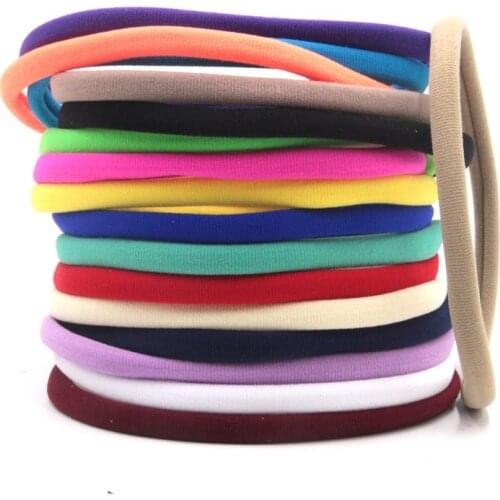 1000pcs/lot New 10mm Solid FOE Elastic Nylon Headband With Strip Headbands Kids Hairband Hair Accessories NNH2