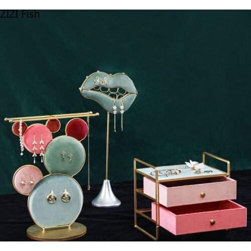 Necklace Earrings Jewelry Display Rack Ring Stands Dressing Table Storage Cabinet Jewelry Hanging Board Cosmetic Containers