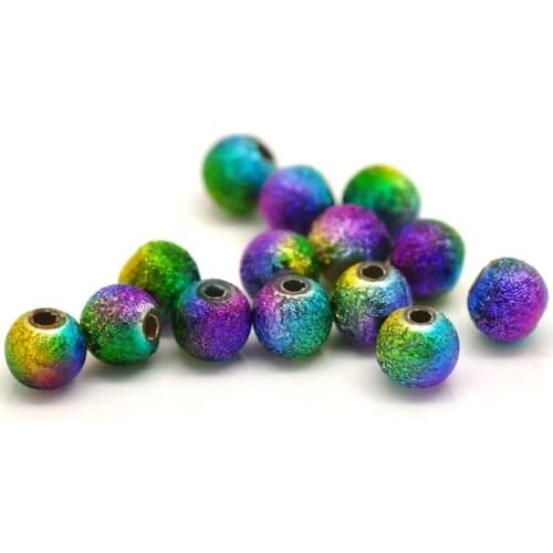 Multicolor Stardust Acrylic Spacer Beads 8mm