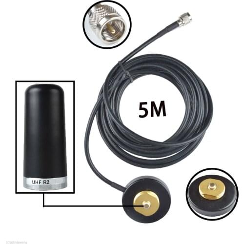 UHF 450M NMO magnet mount antenna stubby mobile radio car antenna UHF male