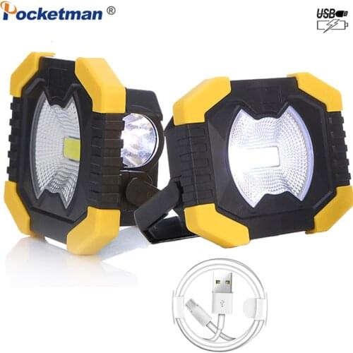 USB Rechargeable Work Light 100W Powerful Spotlight Solar Energy Light Camping Lamp Flashlight with Built-in 2400mAh Battery