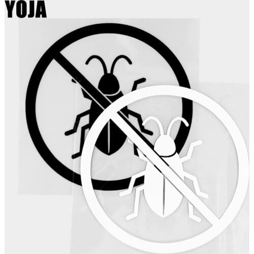YOJA 13×13CM No Cockroaches Pattern Vinyl Decal Car Stickers Cartoon Animals Black/Silver 19C-0372