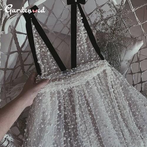 Vintage Pearls Vneck First Communion Dress Tulle Pearls Sashes Flower Girl Dresses Kids Little Bride Dresses Girls Ball Gown