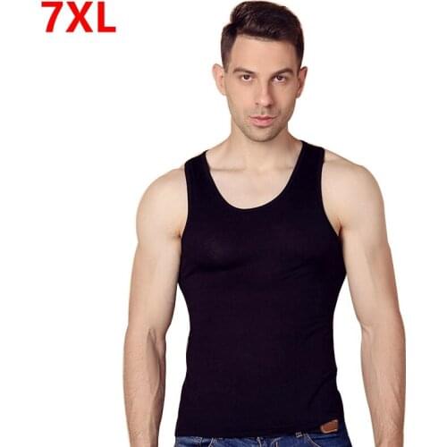 Richkeda Store New 2021 Middle-aged Vest Male Large Size Underwear Middle-aged Plussize Modal Bottoming Sweatshirt Summer