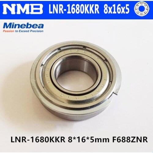 20pcs/100pcs NMB Minebea precision bearing with jump ring LNR-1680KKR 8*16*5 mm F688ZNR miniature ball bearings with circlip