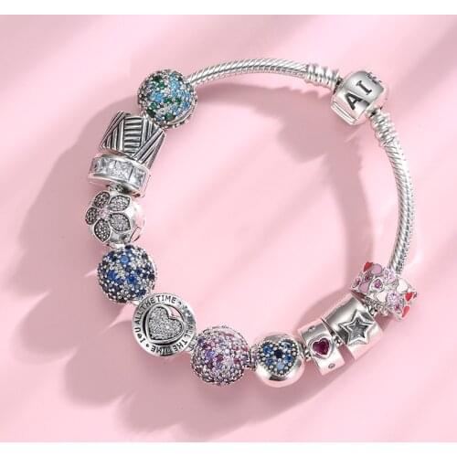 2019 Fashion Charms Round Clips lock Beads Real 925 Sterling Silver Bead Fit Original JIUHAO Bracelet Bangles Jewelry making