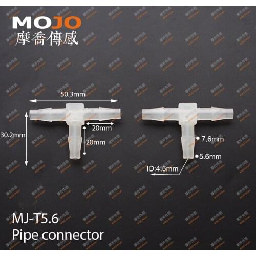 2020 Free shipping!(10pcs/Lots) MJ-T5.6 7/32" Tee pipe connectors 5.6mm three way pipe joint
