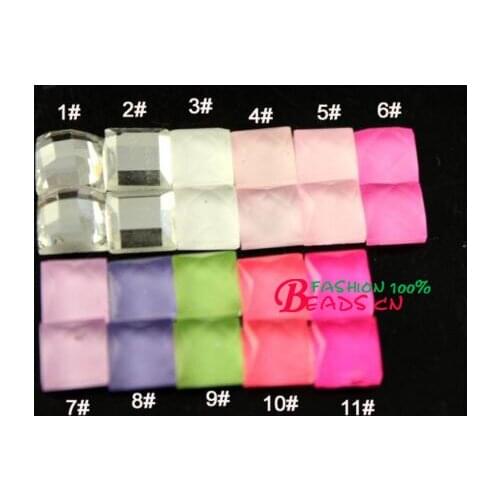 50pcs faceted square 6mm jelly foiled flatback Charm Beads for DIY Jewelry Decoration