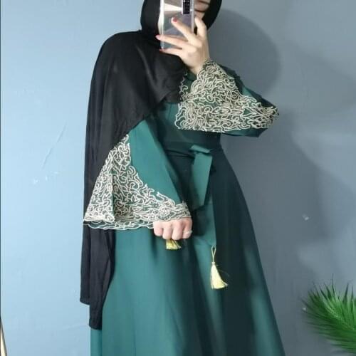 Abaya Dubai Turkey Muslim Fashion Embroidery Hijab Dress Kaftan Islam Clothing For Women Vestido Robe Musulman De Mode F2904