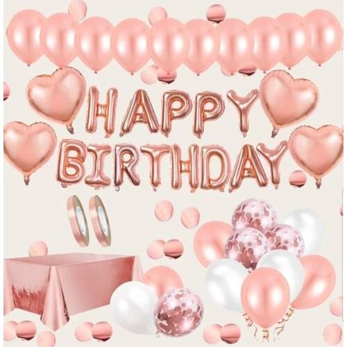 Rose Gold Confetti Latex Balloon Arch Garland Kit For Wedding Valentines Day Party Happy Birthday Balloon Baby Shower Decors