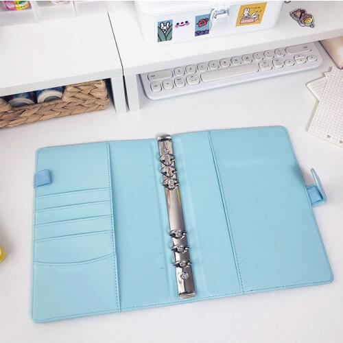 RuiZe A6 A5 Leather Spiral Notebook Cover 6 Ring Binder Planner Magnetic Creative Stationery Office School Note Book Diary 2021