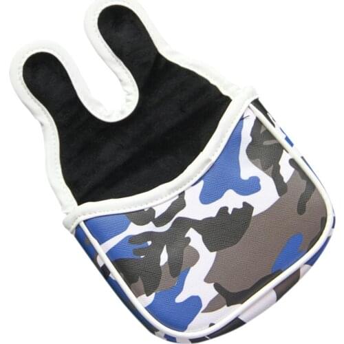 Golf Club Headcover - Deluxe PU Square Heel Shafted Mallet Putter Cover - Golf Training Aid