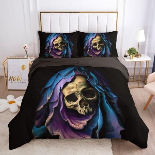 Skull Deadpool Duvet cover set 240x220 200x200 Bedding set Twin Queen King Double Bed linens Quilt cover Bedclothes Two color