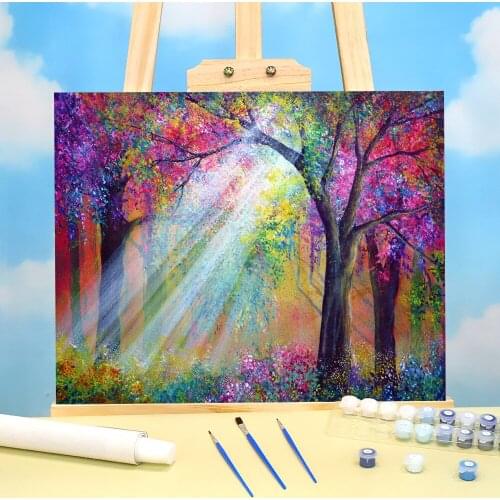Natural Scenery Elation DIY Painting By Numbers Complete Kit Oil Paints 40*50 Paiting By Numbers Loft Wall Picture Handiwork