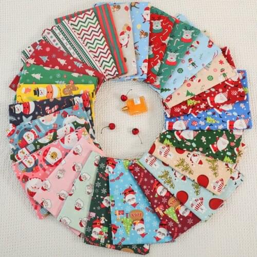 160x50cm Printed Red Green Christmas Snow Tree Snowman Twill Cotton Fabric, Making Home Decoration Gift Wrap Cloth