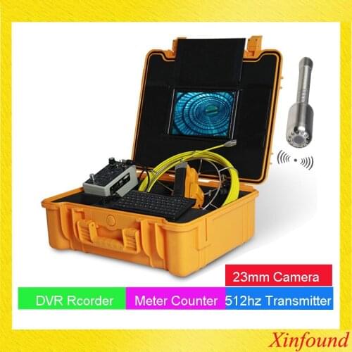 50Meter Cable Industrial CCTV Pipe Drain Sewer Video Inspection Borescope 23mm Camera Head 7inch TFT Pipe Locator Snake Camera
