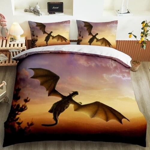 Dragon Duvet Cover Bedding Set Head of Angry Bedspreads 3D Print Home Textiles Adult Children Teen Boys Bed Set Queen Dropship