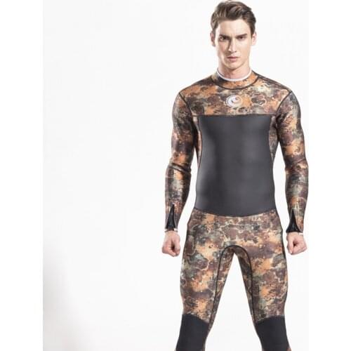 3mm Neoprene Wetsuit Men 2017 Professional Sun UV Protection Long Sleeve Diving Swimming Suit Man One Piece Wet Suits Camouflage