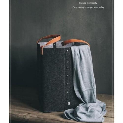 Multi-Functional Felt Storage Basket Laundry Basket Toy Storage Basket Foldable Sundries Storage Box Container Organizer