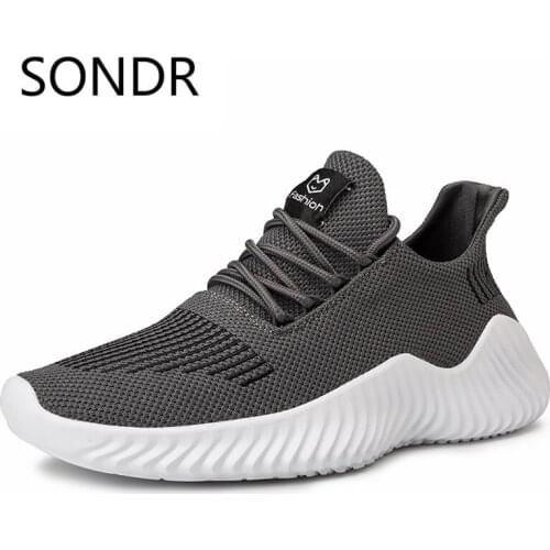 2019 New Ultralight Men Casual Shoes Solid Black White Gray Breathable Comfortable Sneakers Big Size 39-47 Male Shoes