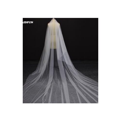 Soft tulle, fingertip length wedding veil, without comb