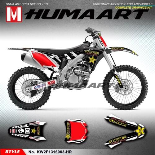 HUMAART Dirt Bike Stickers MX Decals Graphics for KX250F KX 250F 2013 2014 2015 2016, Customizable