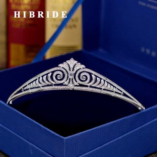 HIBRIDE New Arrival Headband Noble Cubic Zirconia Tiaras Crowns Bridal Hair Accessories For Wedding Gifts C-59