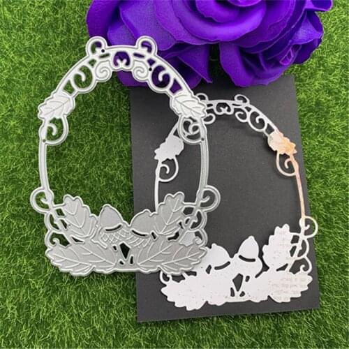 Oval garland photo frame hand-embossed DIY album scrapbook greeting card decoration metal cutting mold